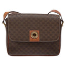 CELINE Macadam Canvas Shoulder Bag PVC Leather Brown Gold Auth 138817-2