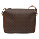 CELINE Macadam Canvas Shoulder Bag PVC Leather Brown Gold Auth 138817-3