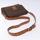 CELINE Macadam Canvas Shoulder Bag PVC Leather Brown Gold Auth 138817-7