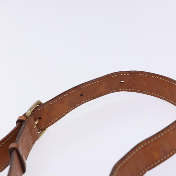 CELINE Macadam Canvas Shoulder Bag PVC Leather Brown Gold Auth 138817