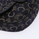CELINE C Sulky Shoulder Bag Canvas Navy Gold Auth 138818-11
