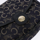 CELINE C Sulky Shoulder Bag Canvas Navy Gold Auth 138818-14
