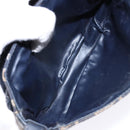 CELINE C Sulky Shoulder Bag Canvas Navy Gold Auth 138818-17