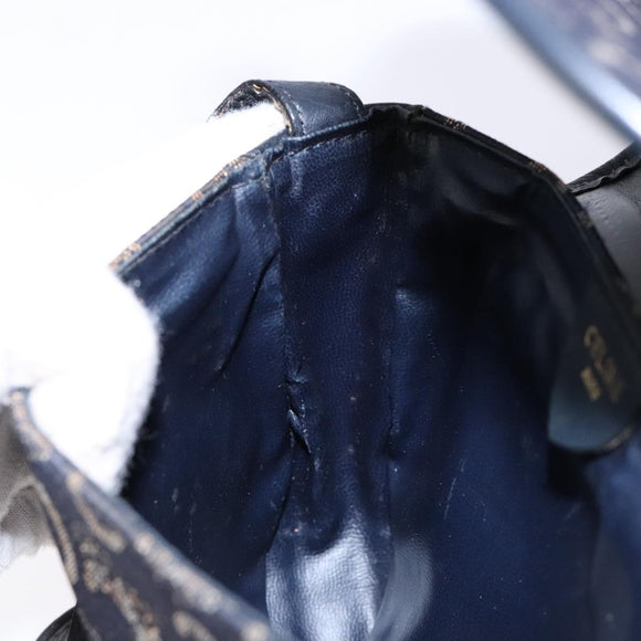 CELINE C Sulky Shoulder Bag Canvas Navy Gold Auth 138818