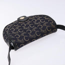 CELINE C Sulky Shoulder Bag Canvas Navy Gold Auth 138818-6
