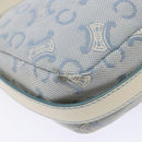 CELINE C Macadam Canvas Shoulder Bag Light Blue Gold Auth 138819-13