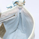 CELINE C Macadam Canvas Shoulder Bag Light Blue Gold Auth 138819-18