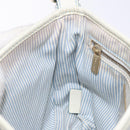 CELINE C Macadam Canvas Shoulder Bag Light Blue Gold Auth 138819-19