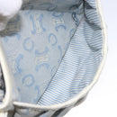 CELINE C Macadam Canvas Shoulder Bag Light Blue Gold Auth 138819-21
