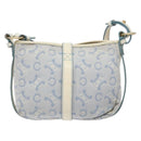 CELINE C Macadam Canvas Shoulder Bag Light Blue Gold Auth 138819-3