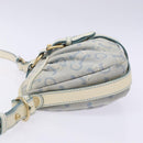 CELINE C Macadam Canvas Shoulder Bag Light Blue Gold Auth 138819-5