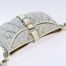 CELINE C Macadam Canvas Shoulder Bag Light Blue Gold Auth 138819-6