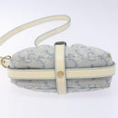 CELINE C Macadam Canvas Shoulder Bag Light Blue Gold Auth 138819-9