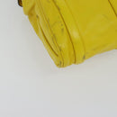 CELINE Chain Shoulder Bag Leather Yellow Silver Auth 138823-10