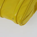 CELINE Chain Shoulder Bag Leather Yellow Silver Auth 138823-13