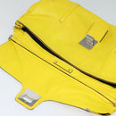 CELINE Chain Shoulder Bag Leather Yellow Silver Auth 138823-15