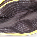 CELINE Chain Shoulder Bag Leather Yellow Silver Auth 138823-17