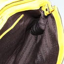 CELINE Chain Shoulder Bag Leather Yellow Silver Auth 138823-18