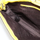 CELINE Chain Shoulder Bag Leather Yellow Silver Auth 138823-19