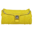 CELINE Chain Shoulder Bag Leather Yellow Silver Auth 138823-2