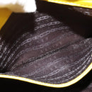 CELINE Chain Shoulder Bag Leather Yellow Silver Auth 138823-20