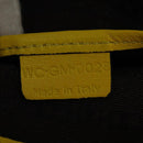 CELINE Chain Shoulder Bag Leather Yellow Silver Auth 138823-21