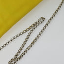 CELINE Chain Shoulder Bag Leather Yellow Silver Auth 138823-7