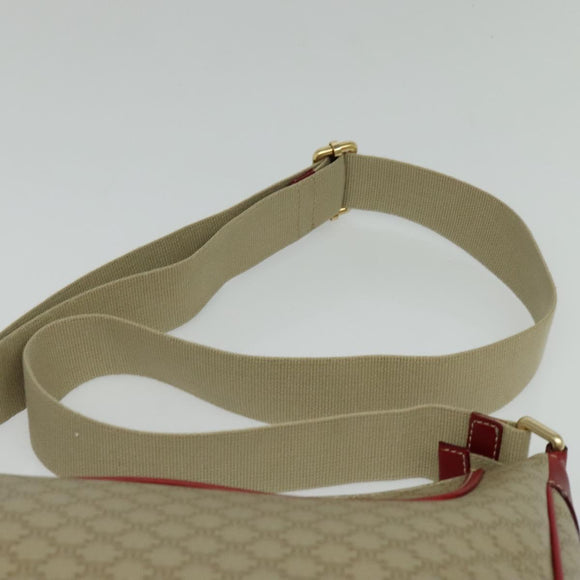 CELINE Macadam Canvas Shoulder Bag PVC Beige Gold Auth 138824