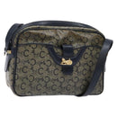 CELINE C Sulky Shoulder Bag PVC Navy Gold Auth 138826-1