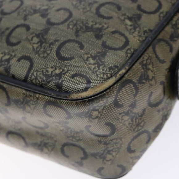 CELINE C Sulky Shoulder Bag PVC Navy Gold Auth 138826