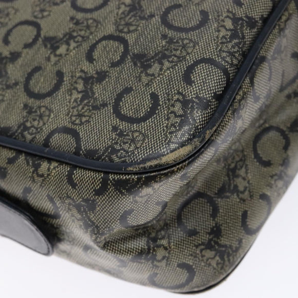 CELINE C Sulky Shoulder Bag PVC Navy Gold Auth 138826