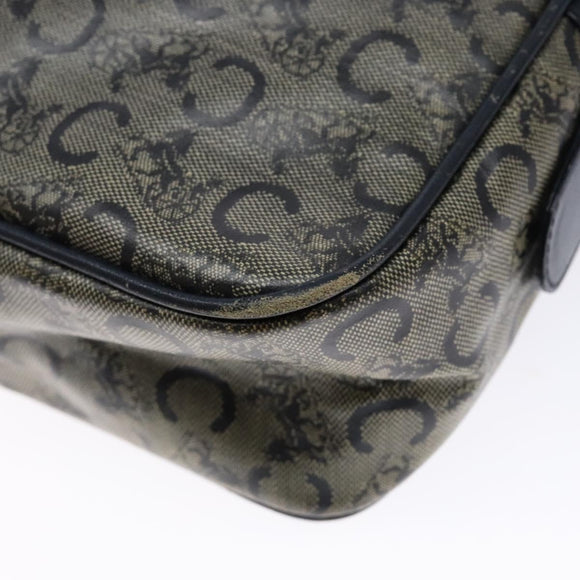 CELINE C Sulky Shoulder Bag PVC Navy Gold Auth 138826