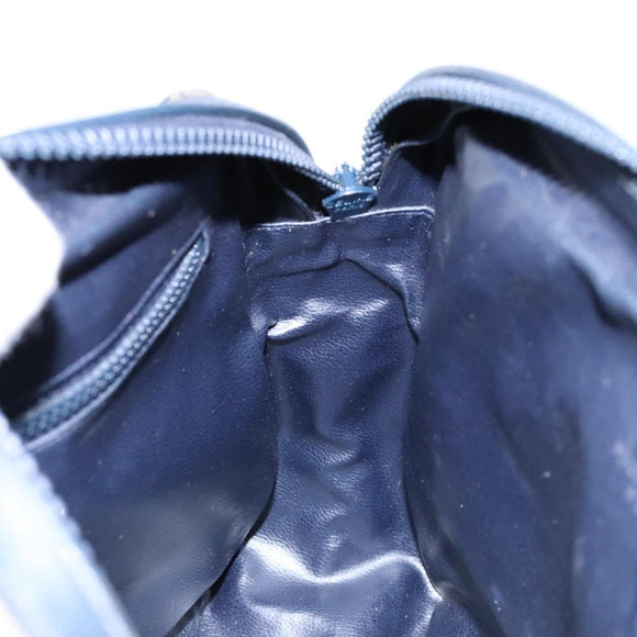 CELINE C Sulky Shoulder Bag PVC Navy Gold Auth 138826