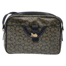 CELINE C Sulky Shoulder Bag PVC Navy Gold Auth 138826-2