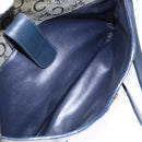 CELINE C Sulky Shoulder Bag PVC Navy Gold Auth 138826-23