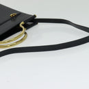 Christian Dior Hand Bag Leather 2way Black Gold Auth 138827-10