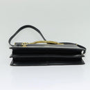 Christian Dior Hand Bag Leather 2way Black Gold Auth 138827-12