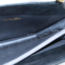 Christian Dior Hand Bag Leather 2way Black Gold Auth 138827-19