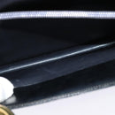 Christian Dior Hand Bag Leather 2way Black Gold Auth 138827-21