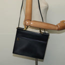 Christian Dior Hand Bag Leather 2way Black Gold Auth 138827-23