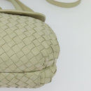 BOTTEGA VENETA INTRECCIATO Hand Bag Leather 2way White Gold Auth 138828-16