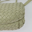 BOTTEGA VENETA INTRECCIATO Hand Bag Leather 2way White Gold Auth 138828-18