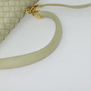 BOTTEGA VENETA INTRECCIATO Hand Bag Leather 2way White Gold Auth 138828-7