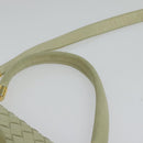BOTTEGA VENETA INTRECCIATO Hand Bag Leather 2way White Gold Auth 138828-8