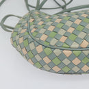 BOTTEGA VENETA INTRECCIATO Shoulder Bag Leather Light Blue Gold Auth 138829-15