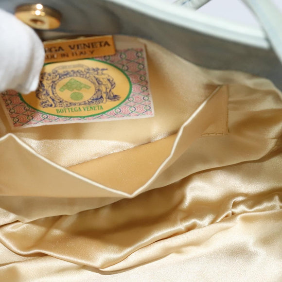 BOTTEGA VENETA INTRECCIATO Shoulder Bag Leather Light Blue Gold Auth 138829