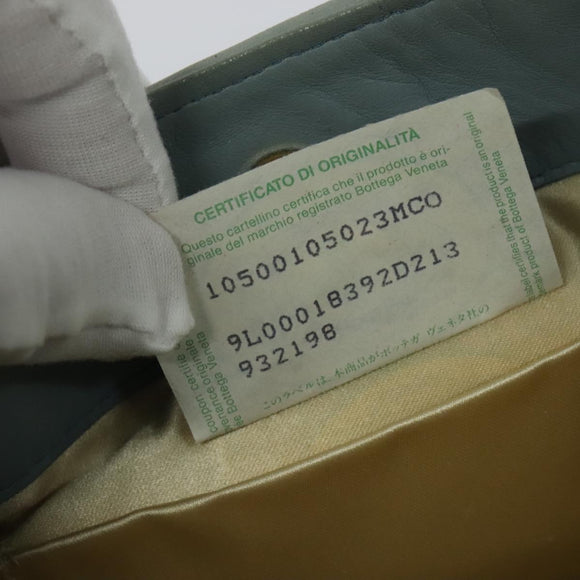 BOTTEGA VENETA INTRECCIATO Shoulder Bag Leather Light Blue Gold Auth 138829