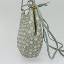 BOTTEGA VENETA INTRECCIATO Shoulder Bag Leather Light Blue Gold Auth 138829-3