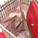 BURBERRY Nova Check Hand Bag Canvas Beige Gold Auth 138832-18