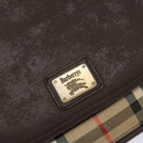 Burberrys Nova Check Shoulder Bag Leather Canvas Beige Gold Auth 138835-17